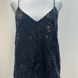 Brooks Brothers Black Sequin Lace Camisole M